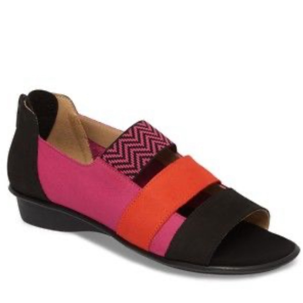 Sesto Meucci Elise Peep Toe Sandal In Magenta Soft Nubuck Sz 8N